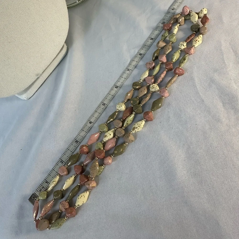 Older long pastel bead necklace